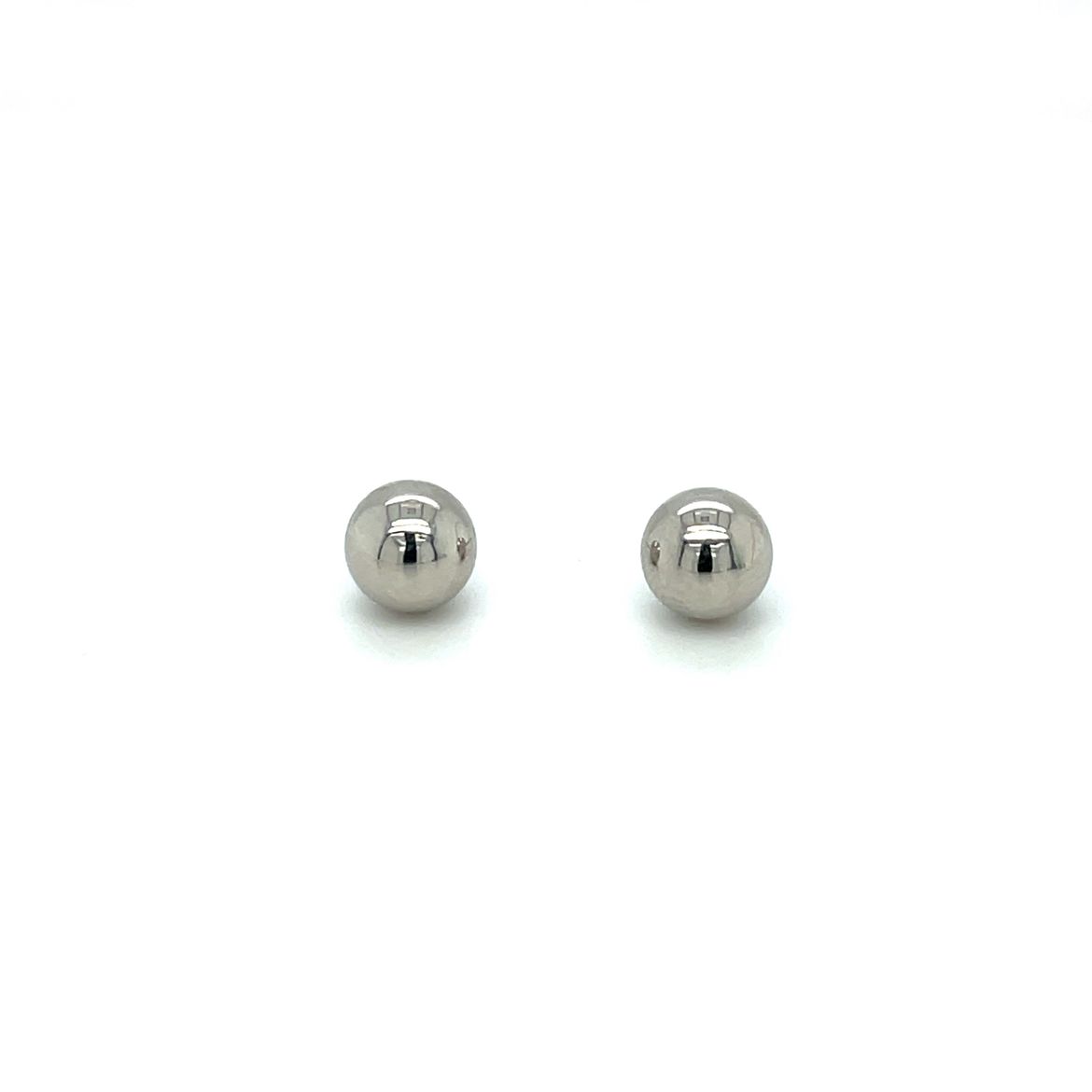 9ct White Gold Polished Ball 7mm Stud Earrings