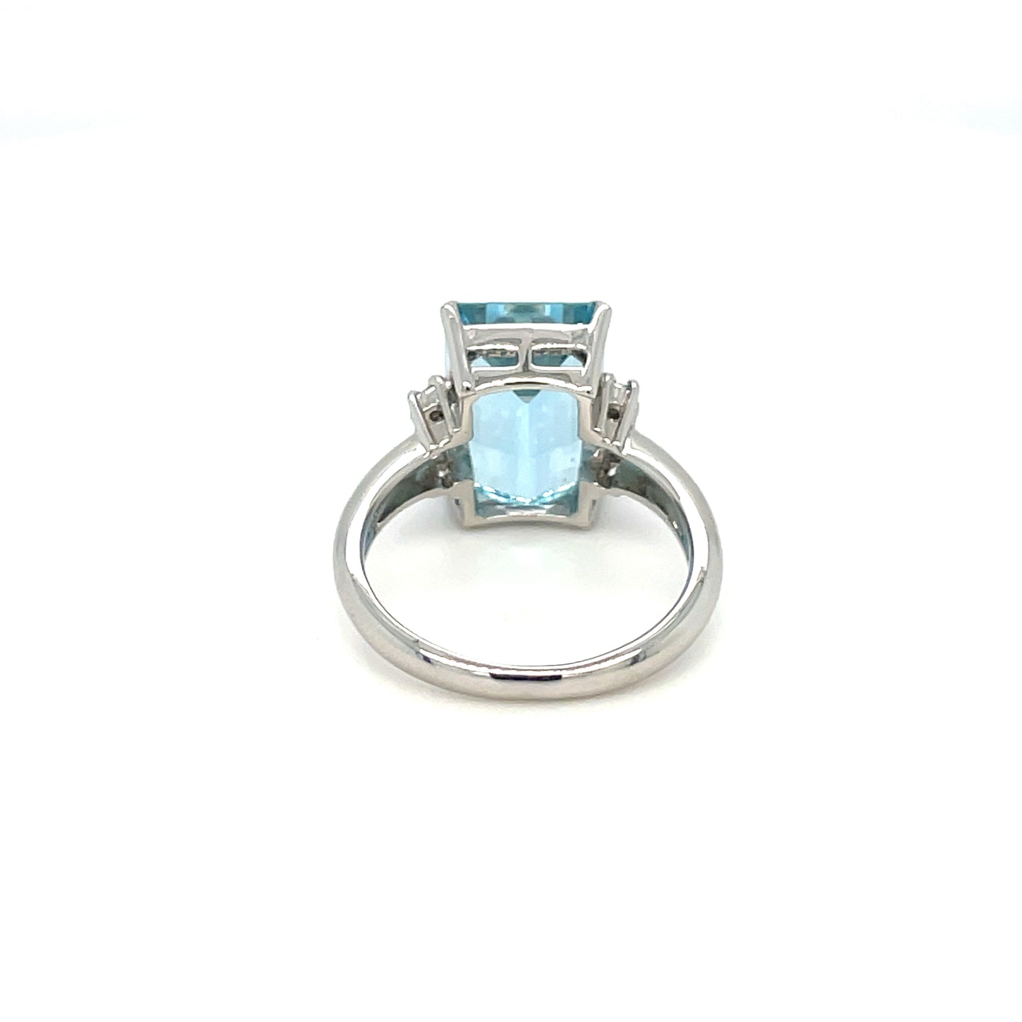 Platinum Art Deco Style Aquamarine and Diamond Ring