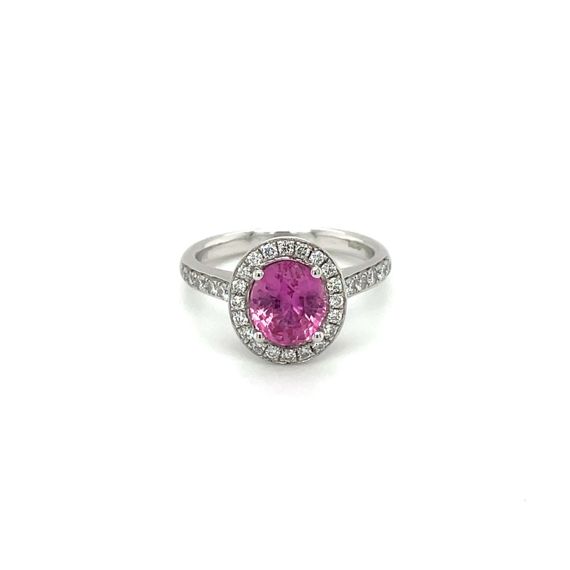 Platinum Sapphire & Diamond Cluster Ring