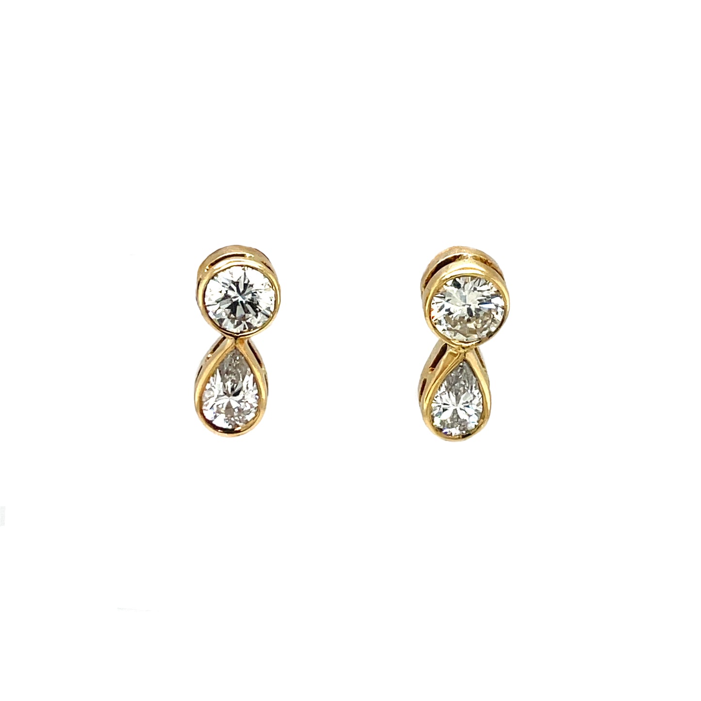 18ct Yellow Gold Diamond Drop Earrings