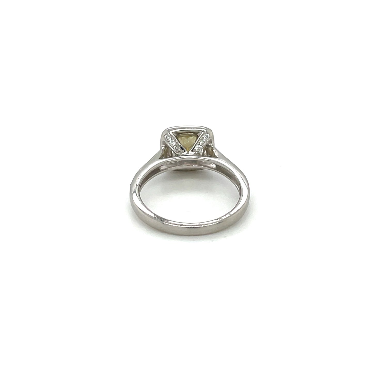 Platinum Yellow Diamond Cluster Ring