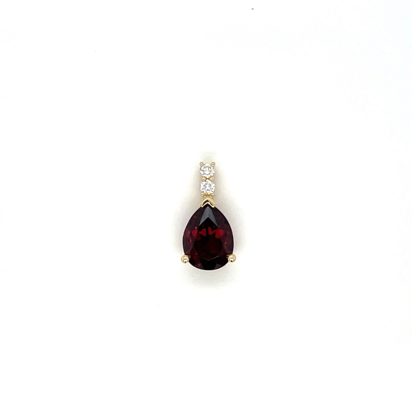 18ct Yellow Gold Garnet & Diamond Pendant