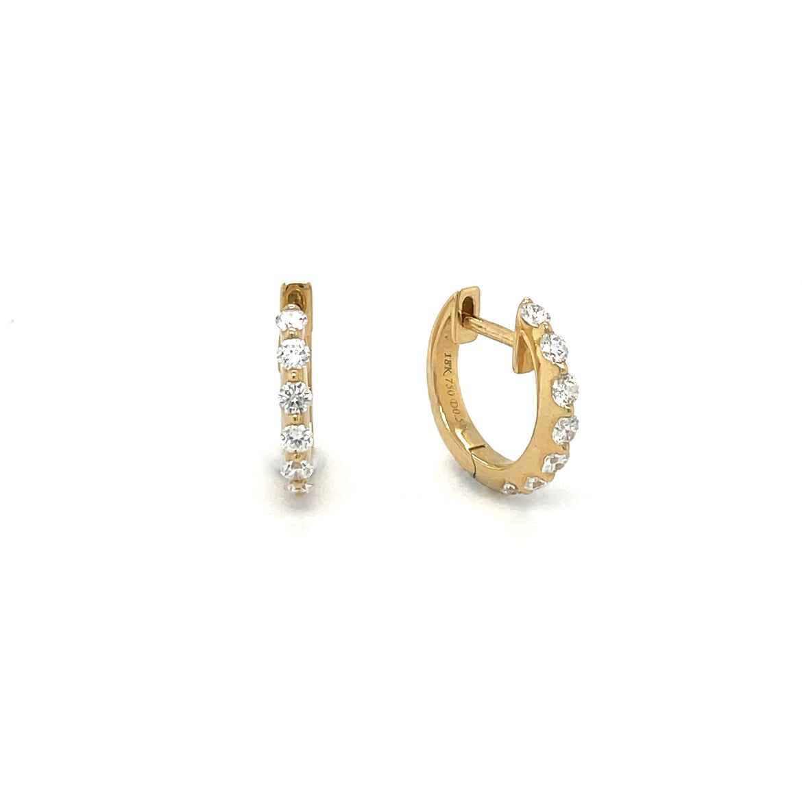 18ct Yellow Gold Diamond Hoop Earrings