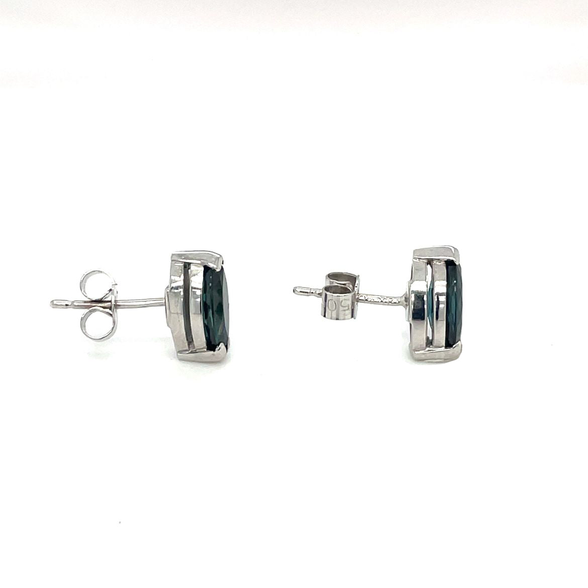 18ct White Gold Marquise Sapphire Earrings
