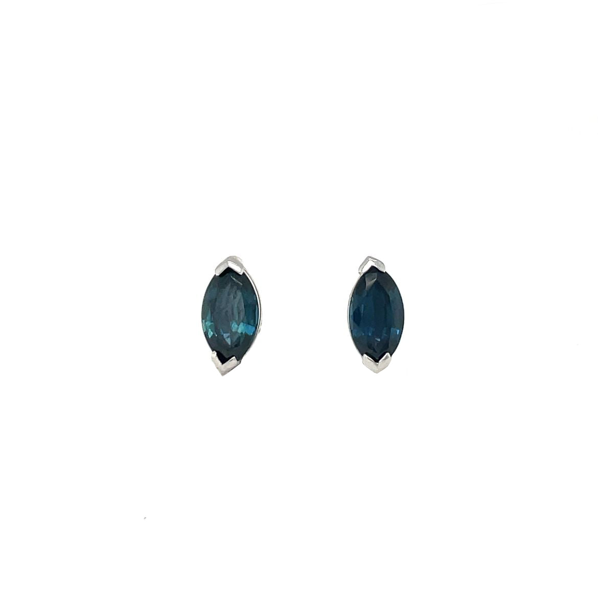 18ct White Gold Marquise Sapphire Earrings