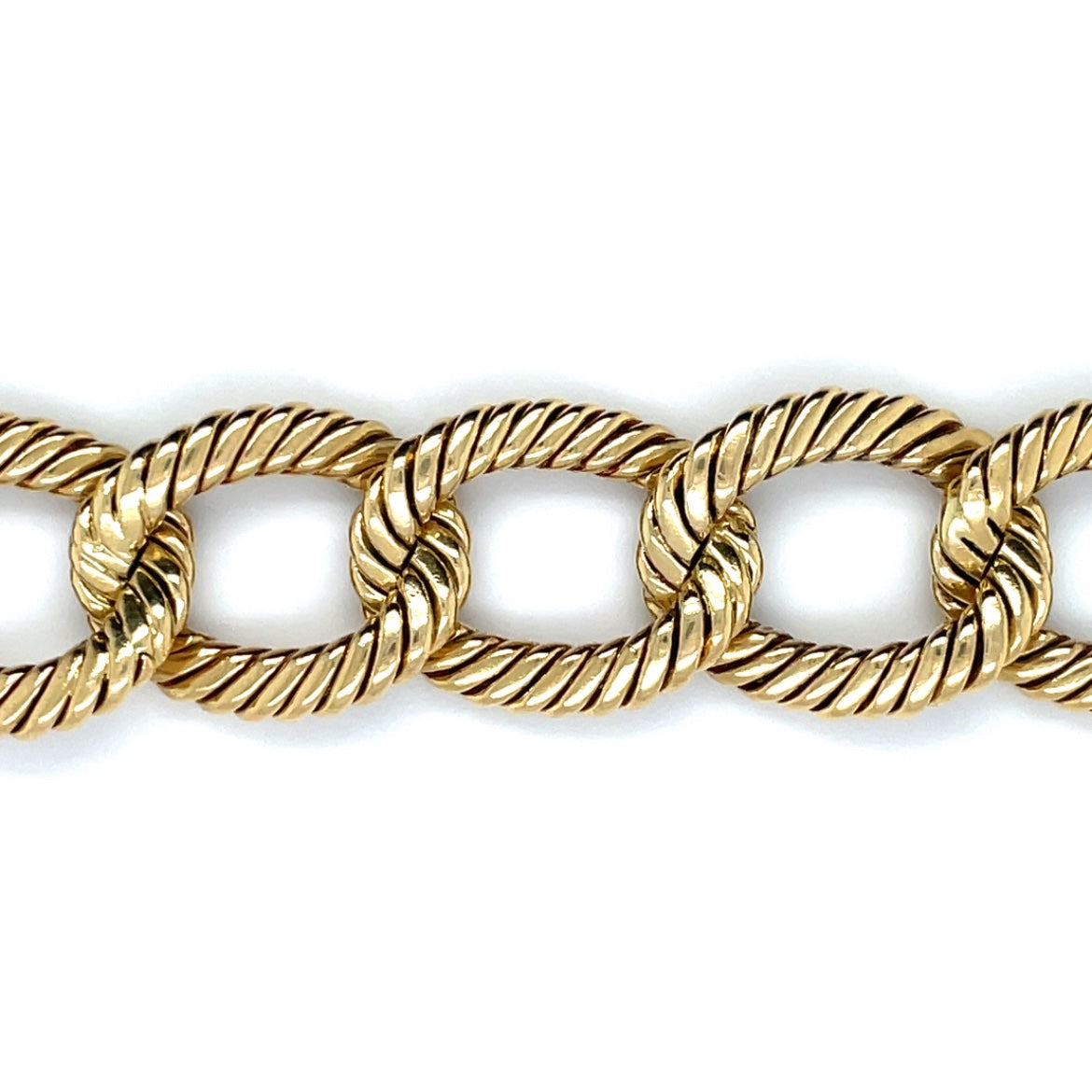 18ct Yellow Gold Oval Rope Bracelet