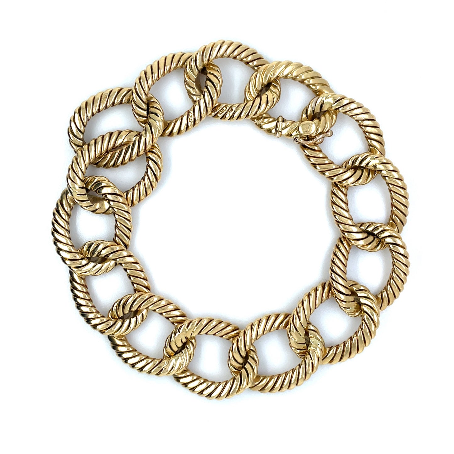 18ct Yellow Gold Oval Rope Bracelet