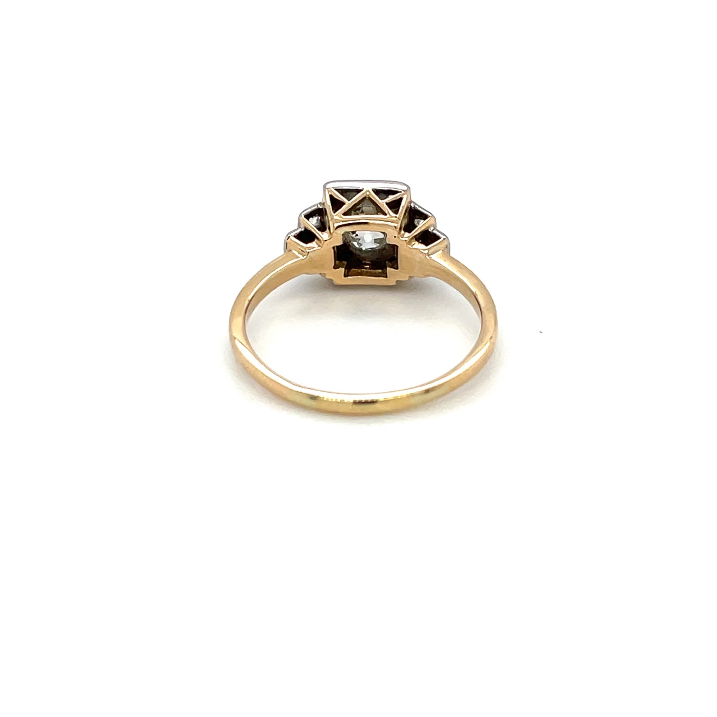18ct Yellow & White Gold Old-Cut Diamond Cluster Ring
