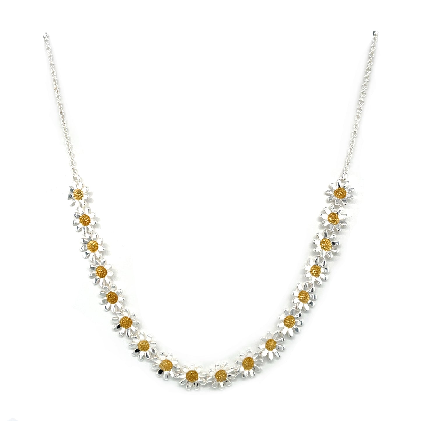 Silver & Gold Plated Daisy Necklace