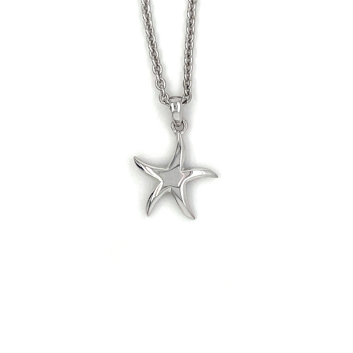 Silver Small Starfish Pendant & Chain