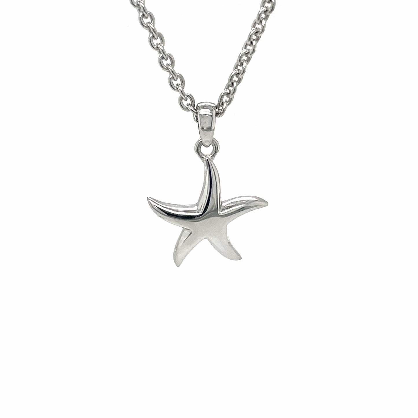 Silver Small Starfish Pendant & Chain