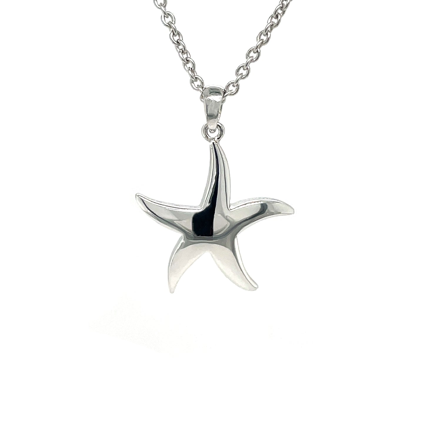 Silver Medium Starfish Pendant & Chain