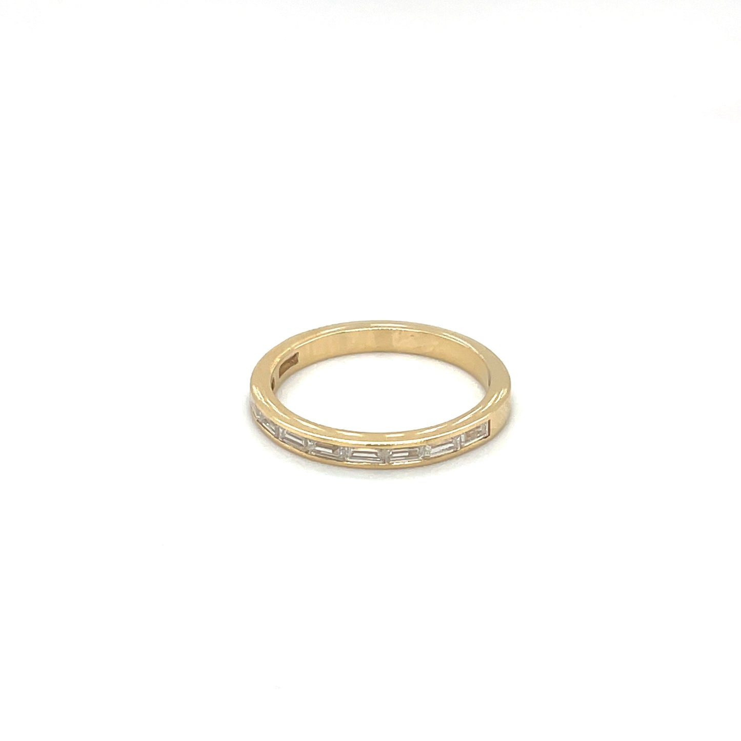18ct Yellow Gold Half-Set Baguette Diamond Eternity Ring