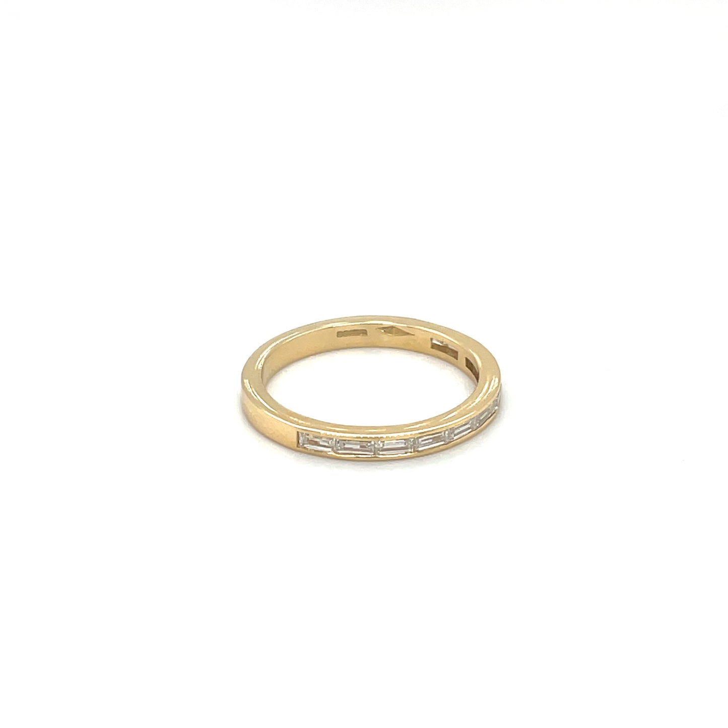 18ct Yellow Gold Half-Set Baguette Diamond Eternity Ring