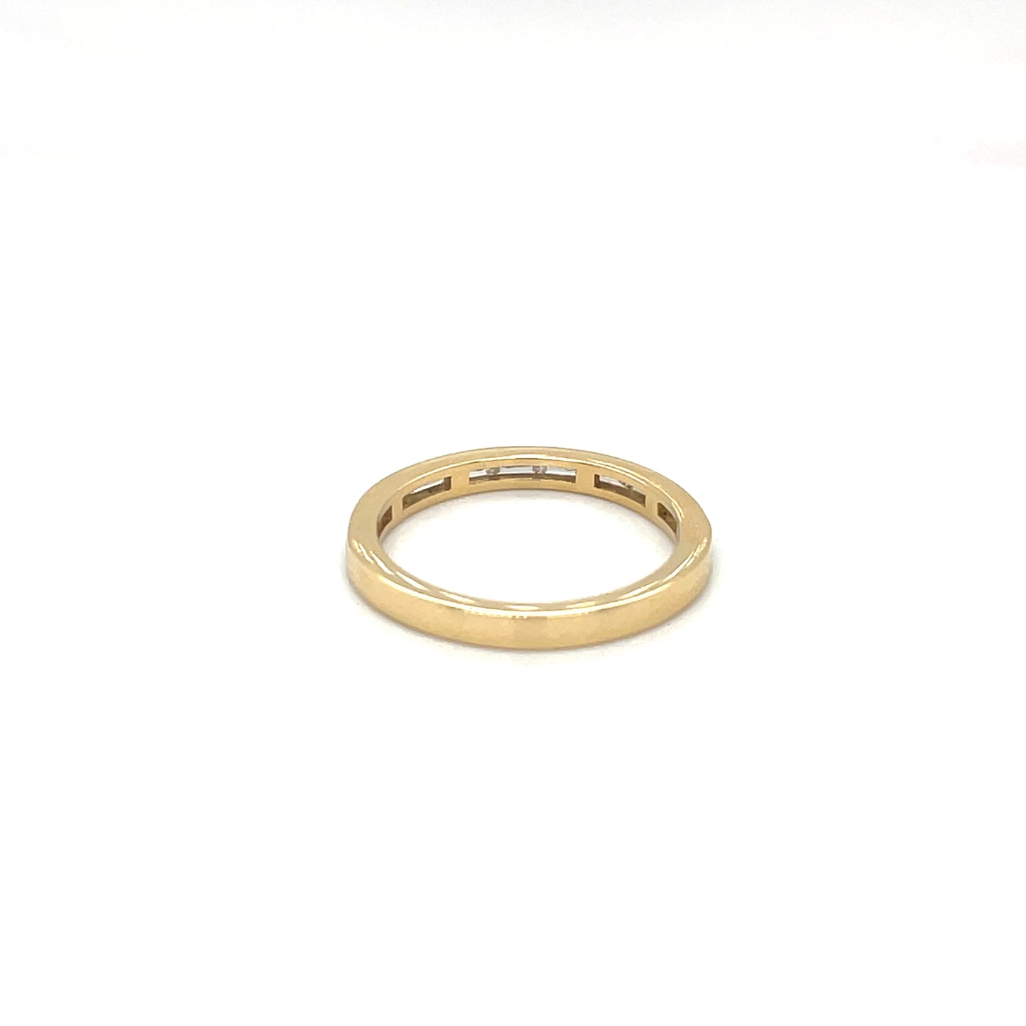 18ct Yellow Gold Half-Set Baguette Diamond Eternity Ring