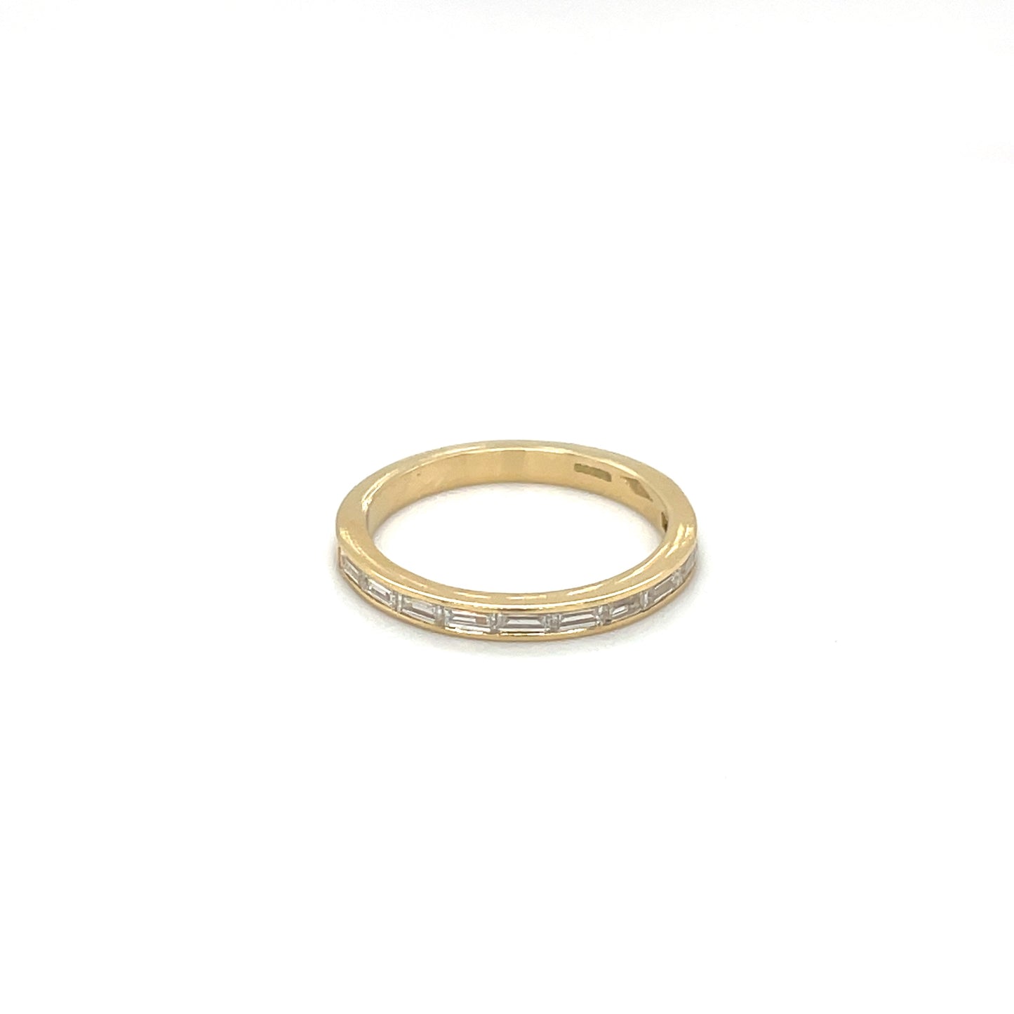 18ct Yellow Gold Half-Set Baguette Diamond Eternity Ring