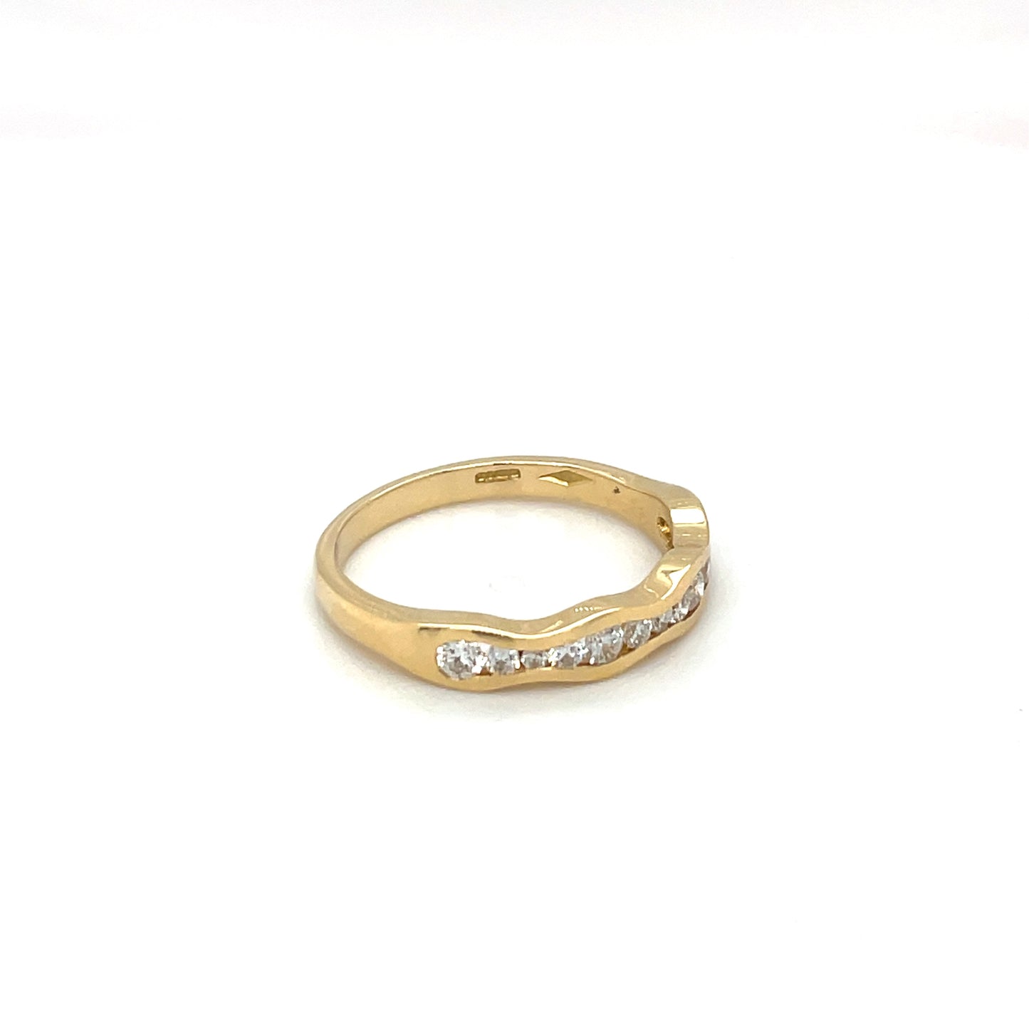 18ct Yellow Gold Wave Diamond Eternity Ring
