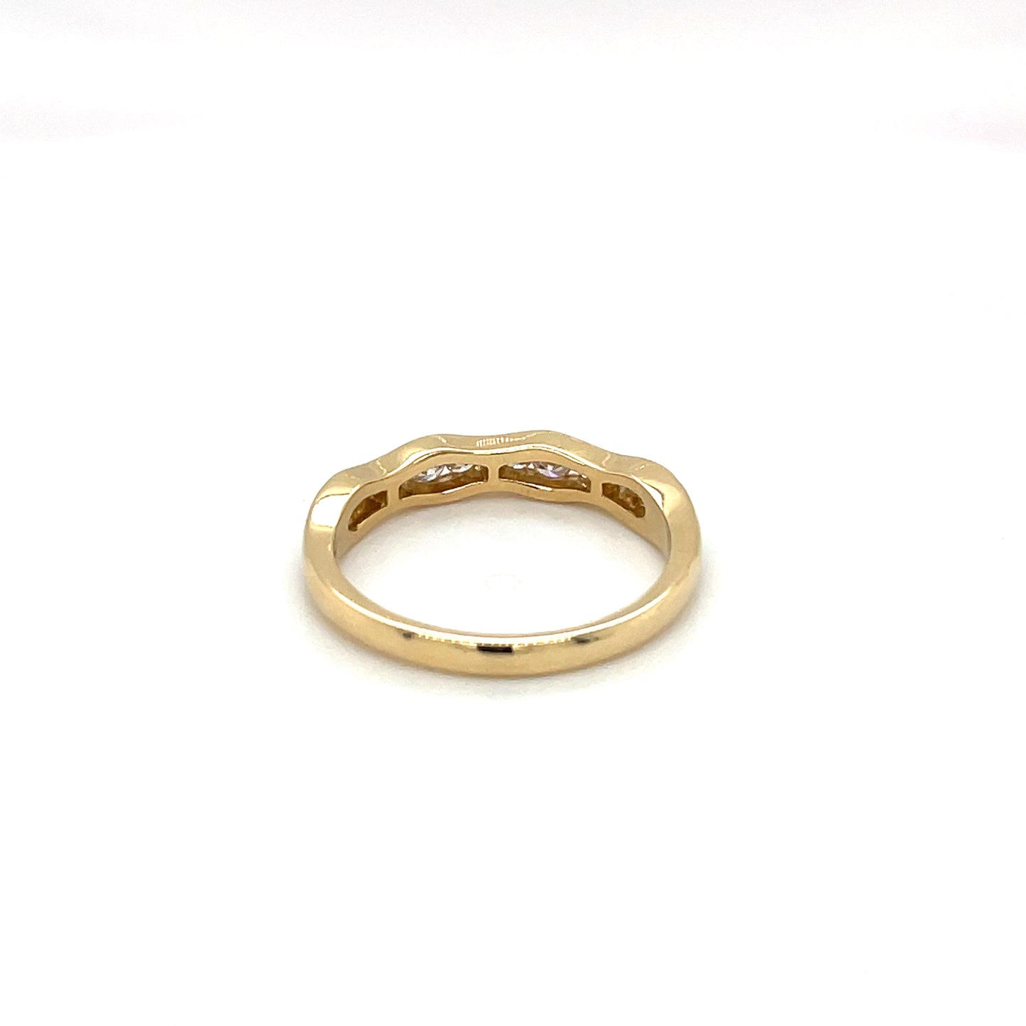 18ct Yellow Gold Wave Diamond Eternity Ring