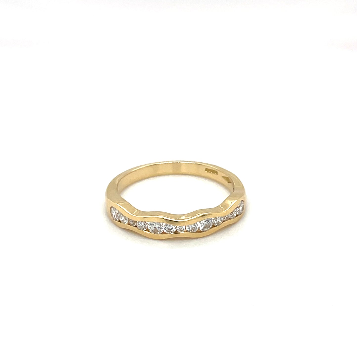 18ct Yellow Gold Wave Diamond Eternity Ring