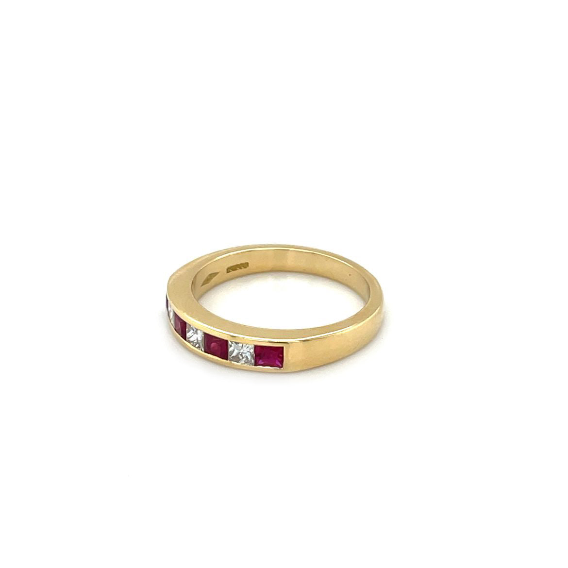 18ct Yellow Gold Ruby & Diamond Eternity Ring (N)
