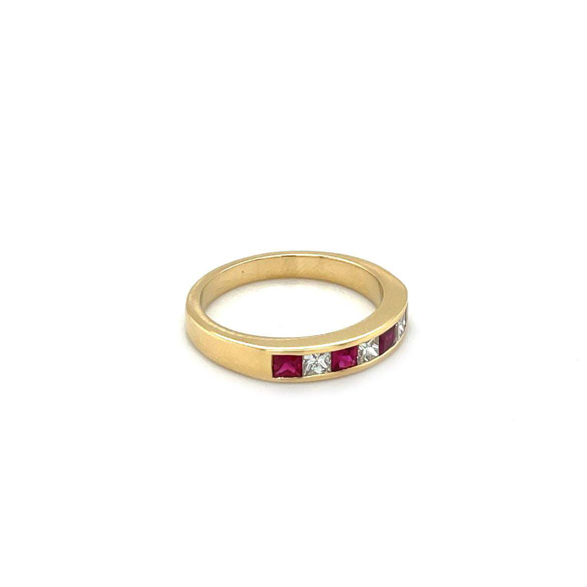 18ct Yellow Gold Ruby & Diamond Eternity Ring (N)
