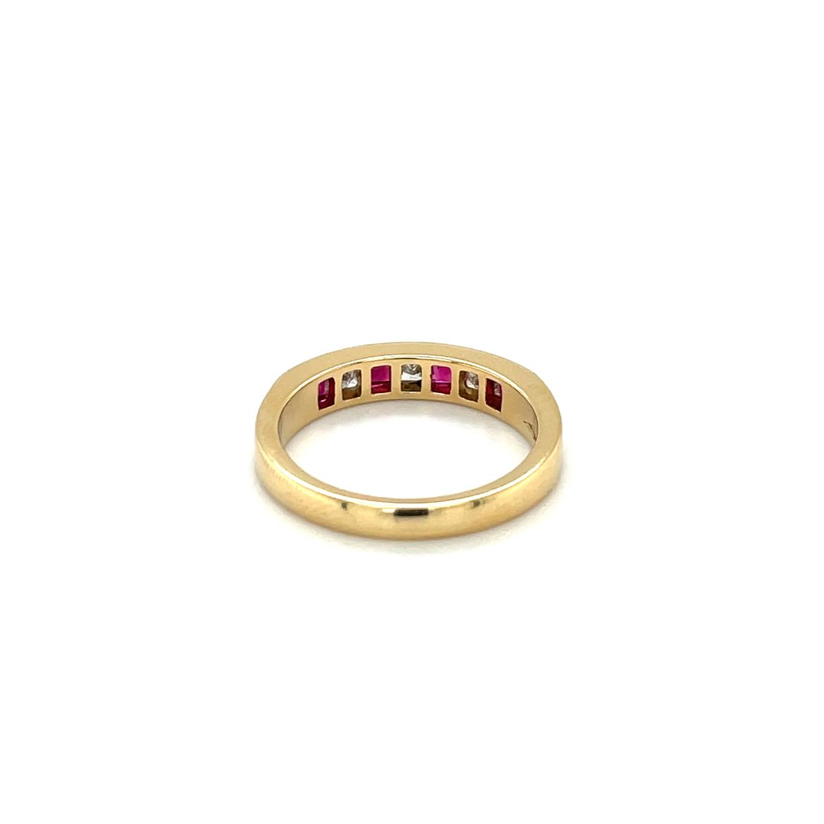 18ct Yellow Gold Ruby & Diamond Eternity Ring (N)