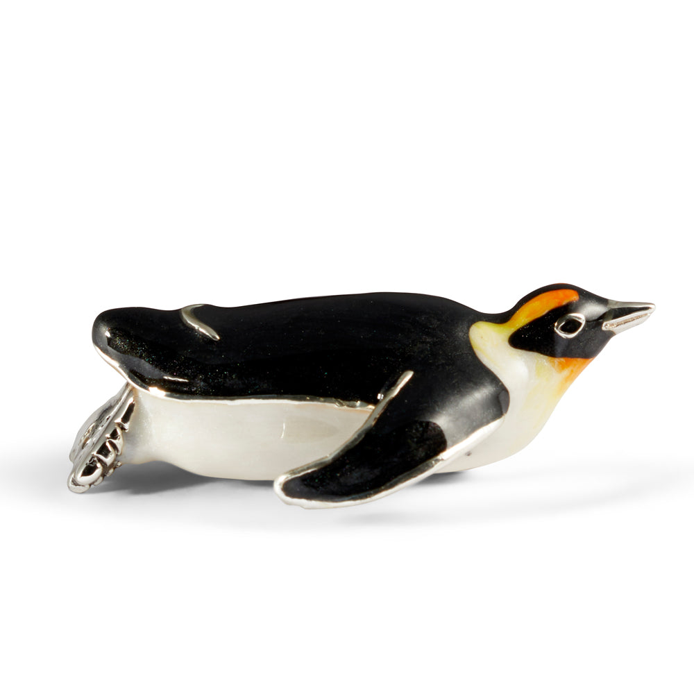 Saturno Silver & Enamel Sliding Penguin
