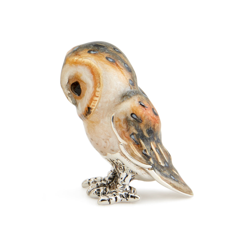Saturno Silver and Enamel Small Barn Owl