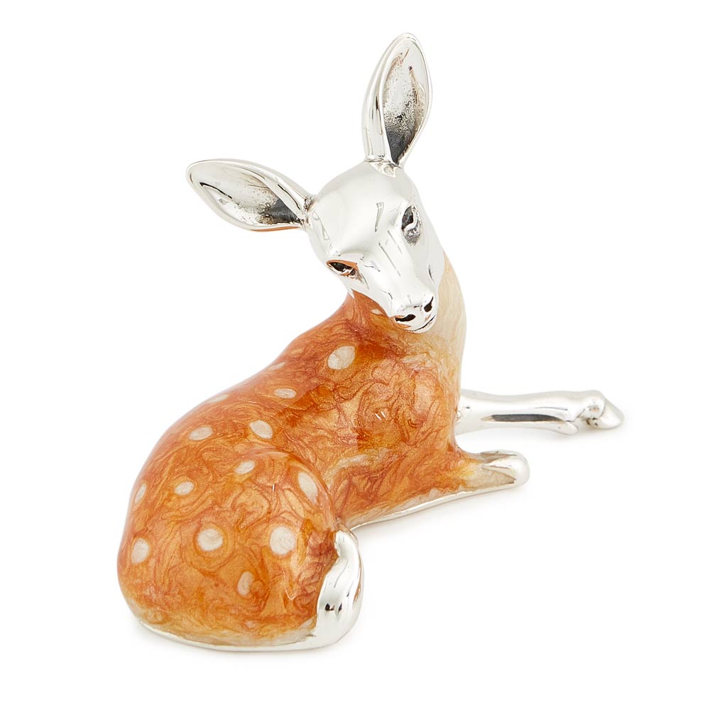 Saturno Silver & Enamel Large Lying Deer