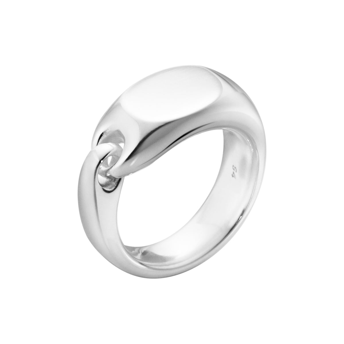 Silver Reflect Signet Ring (56 N 1/2)