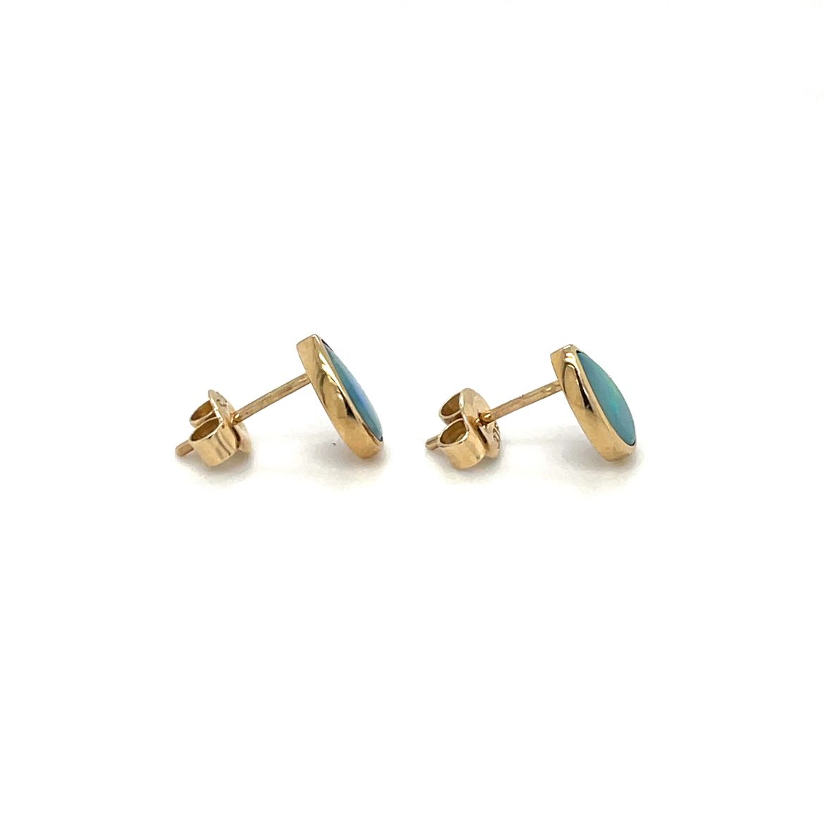 9ct Yellow Gold Opal Earrings