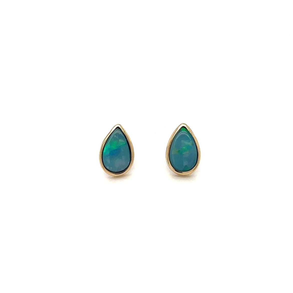 9ct Yellow Gold Opal Earrings