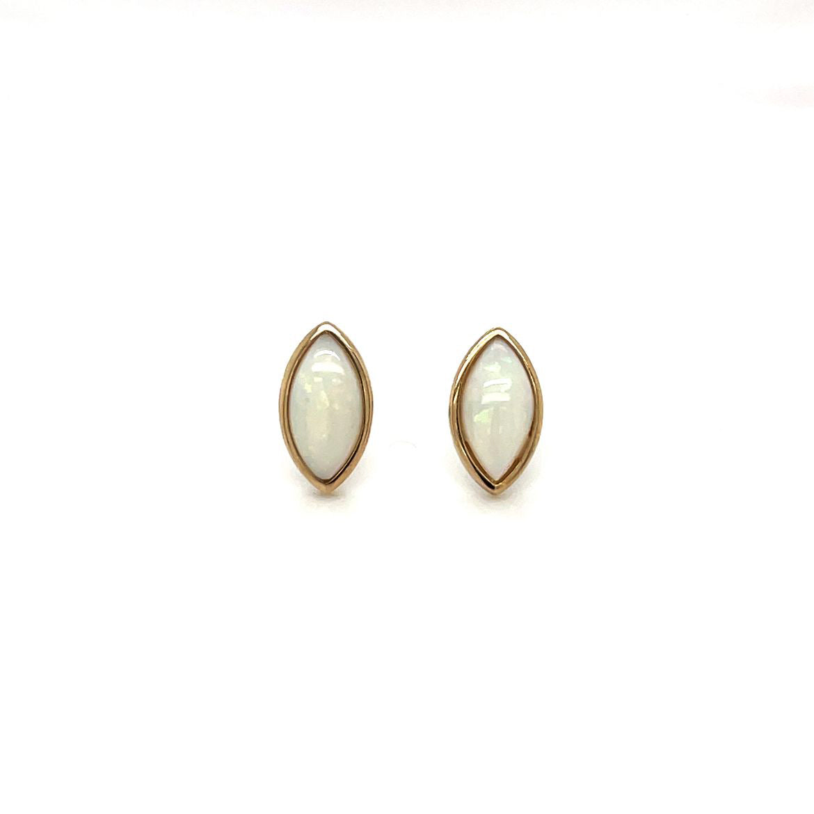 9ct Yellow Gold Opal Earrings