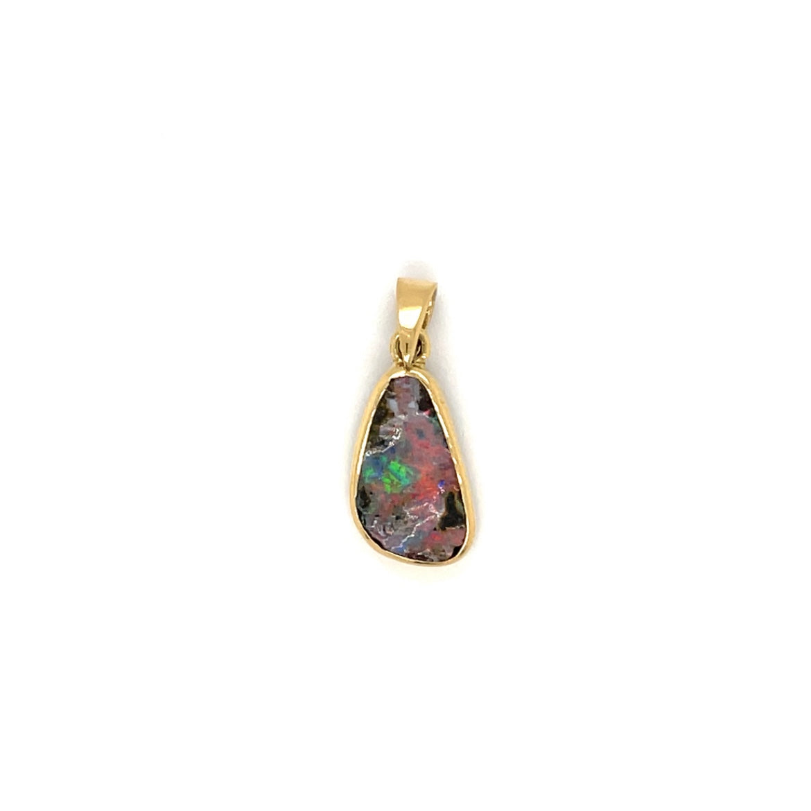 18ct Yellow Gold Boulder Opal Pendant