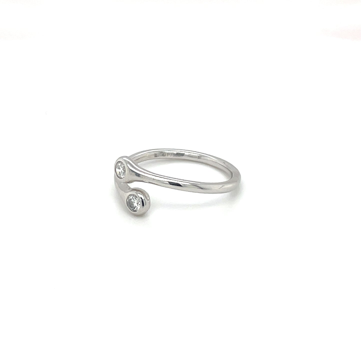 Platinum Diamond Crossover Ring