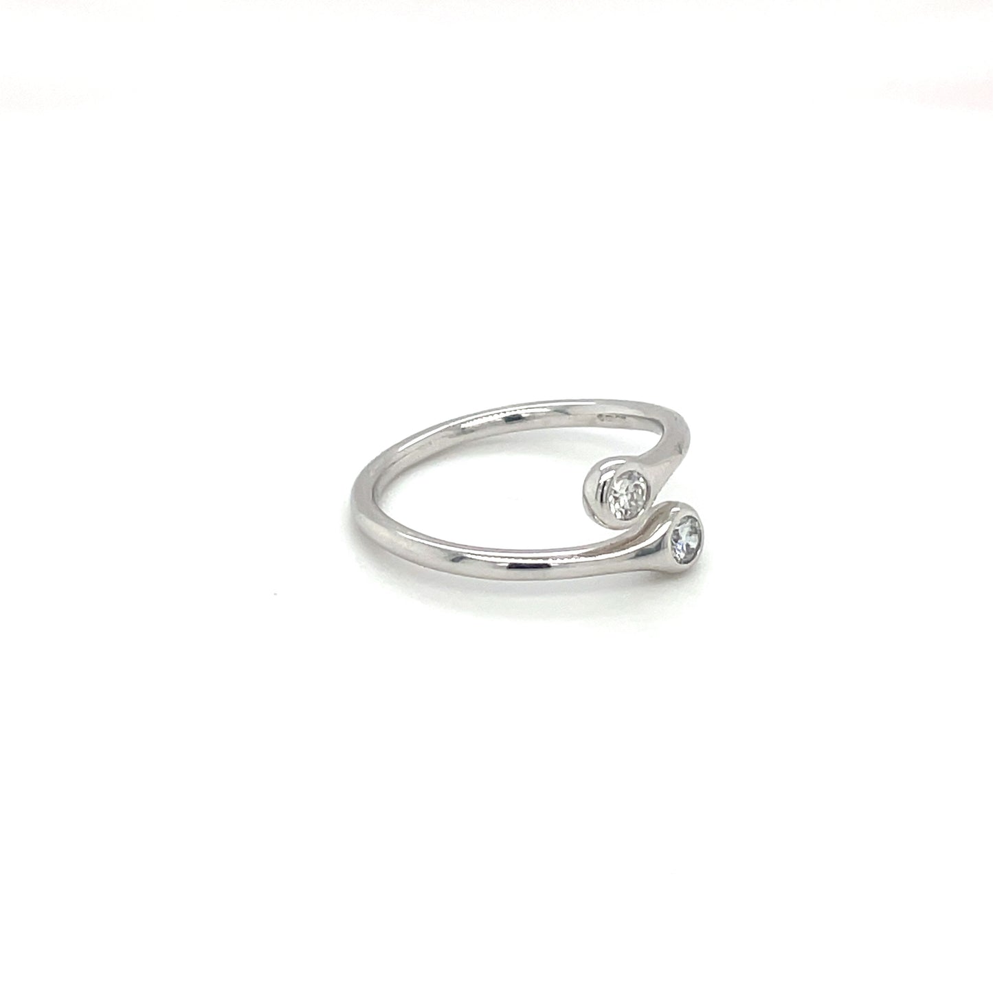 Platinum Diamond Crossover Ring