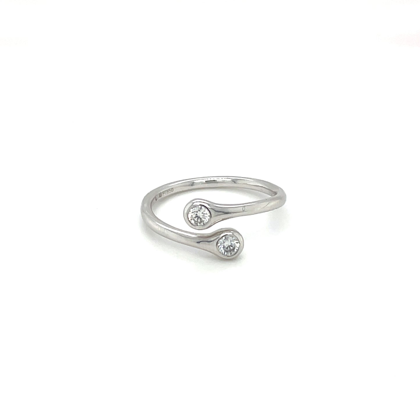 Platinum Diamond Crossover Ring