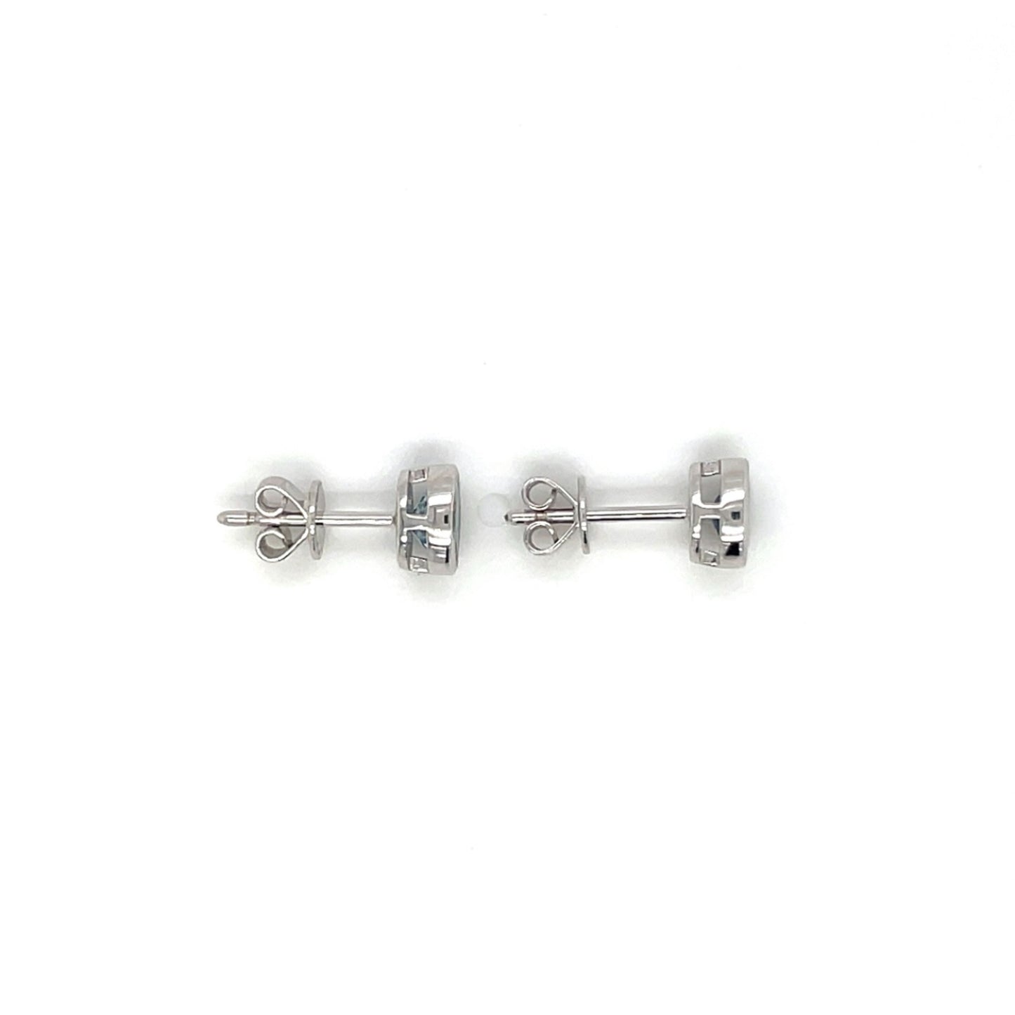 9ct White Gold Aquamarine Stud Earrings