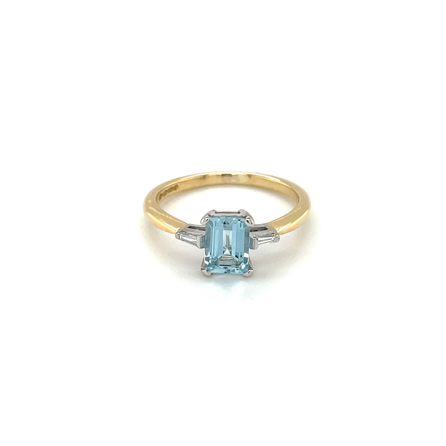 18ct Art Deco Inspired Aquamarine & Diamond Ring