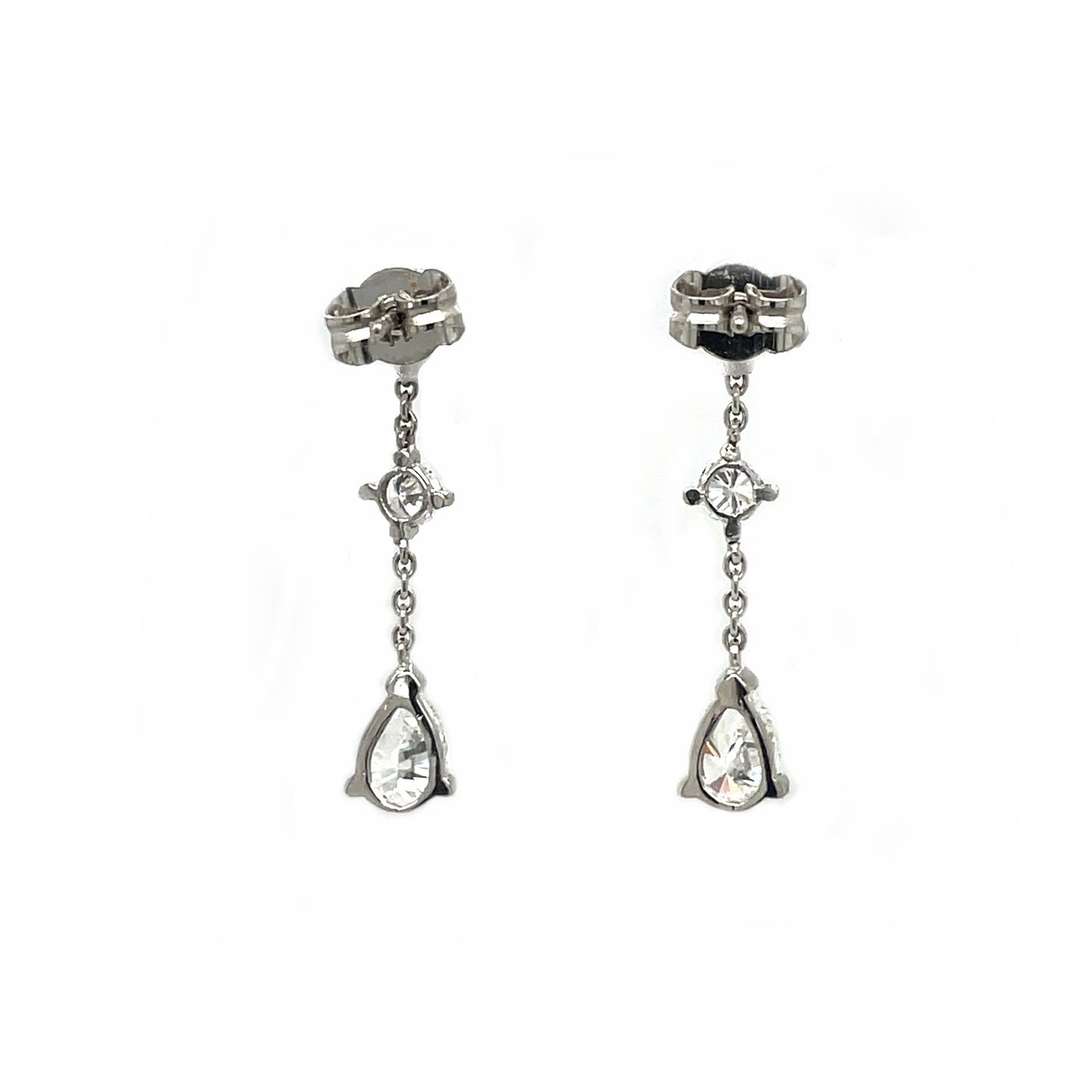 18ct White Gold Diamond Drop Earrings