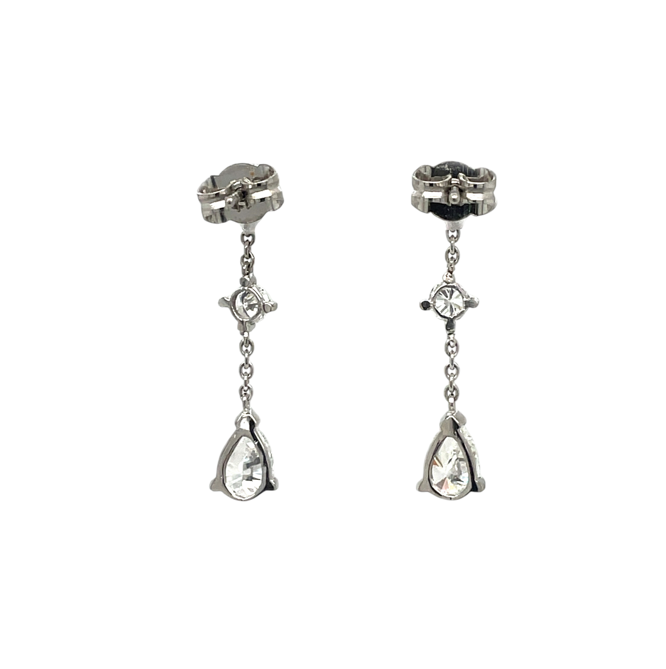 18ct White Gold Diamond Drop Earrings