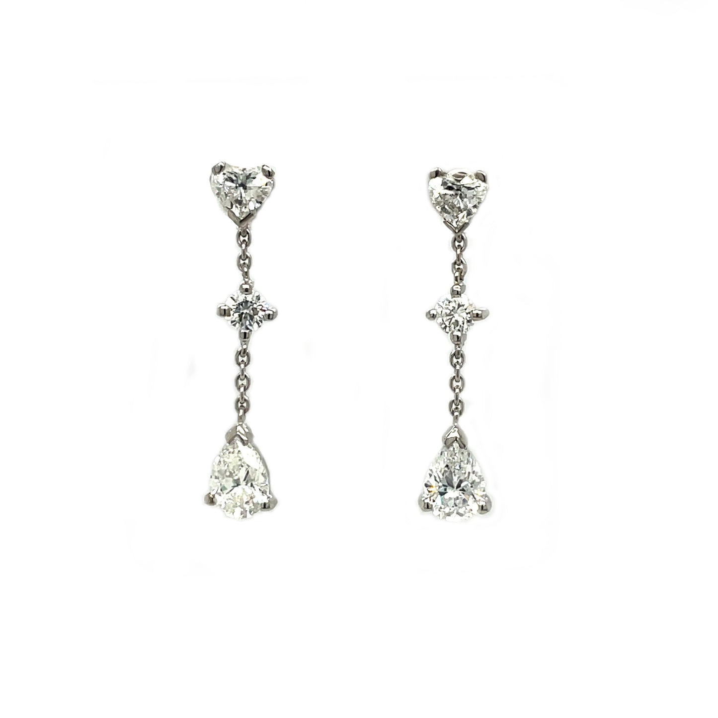 18ct White Gold Diamond Drop Earrings