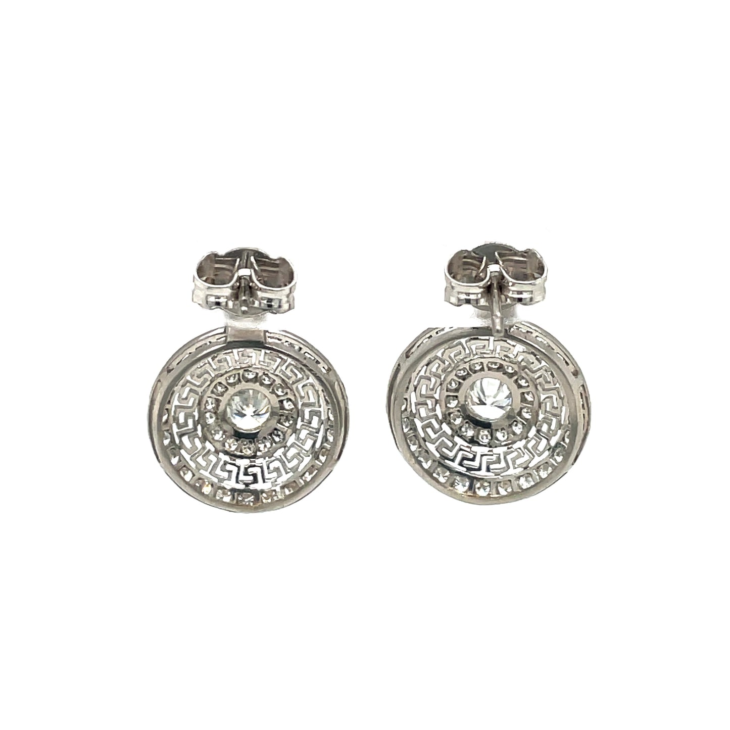 18ct White Gold Diamond Cluster Earrings