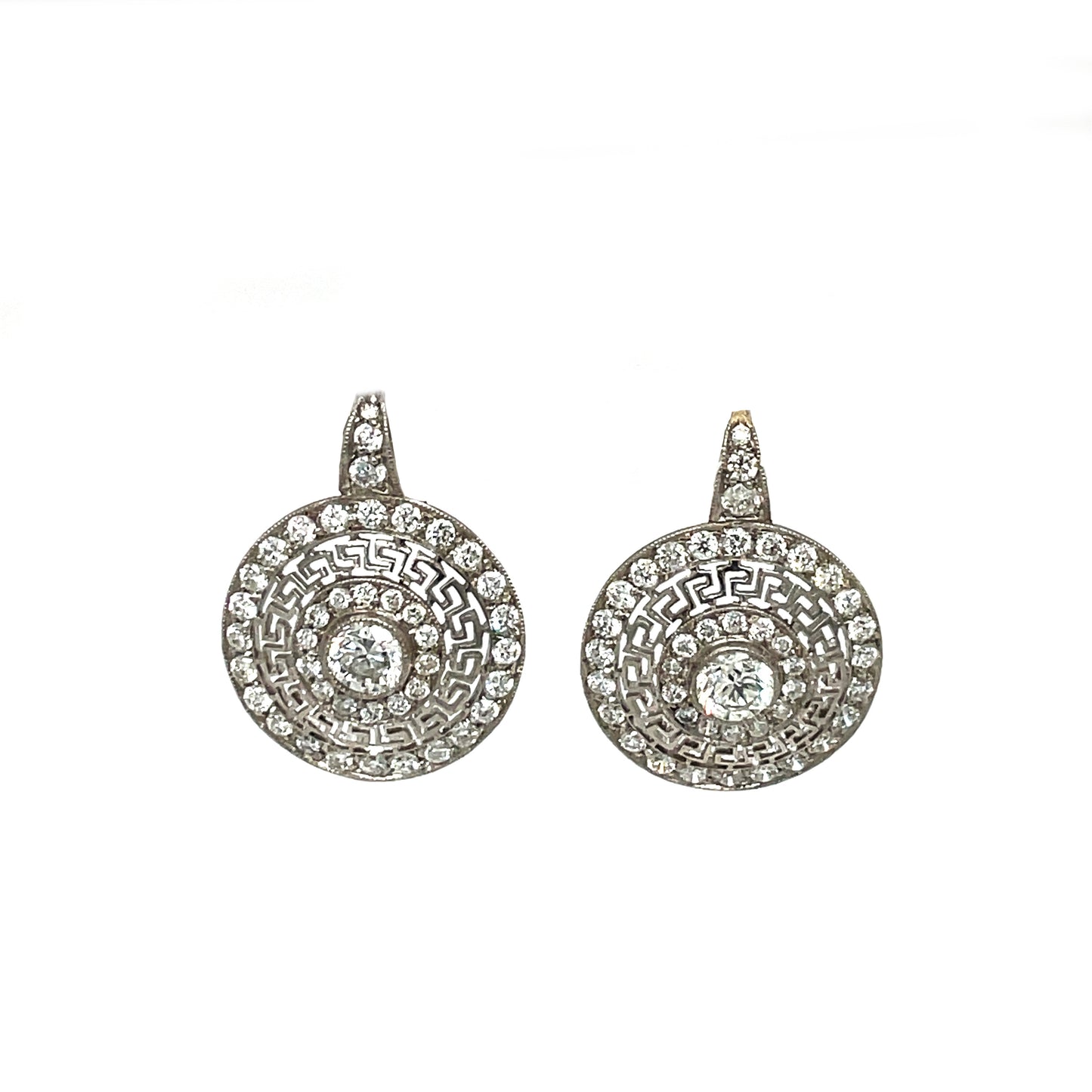 18ct White Gold Diamond Cluster Earrings
