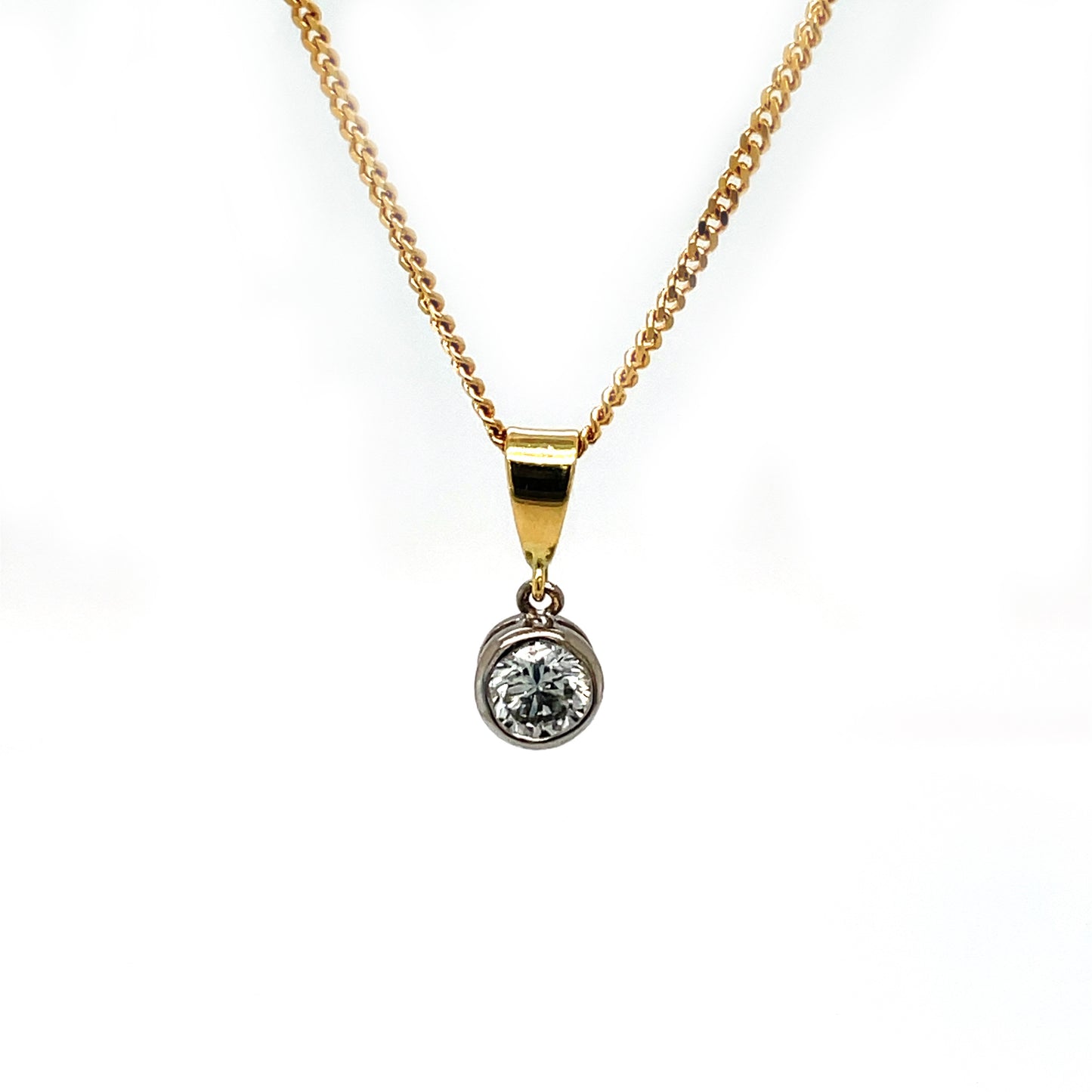 18ct Yellow & White Gold Diamond Pendant