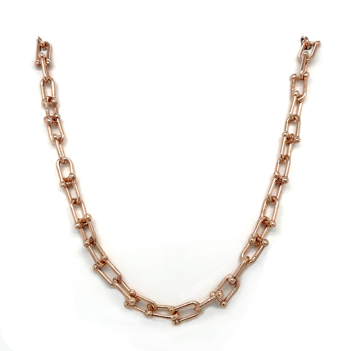 9ct Rose Gold Stirrup Necklace