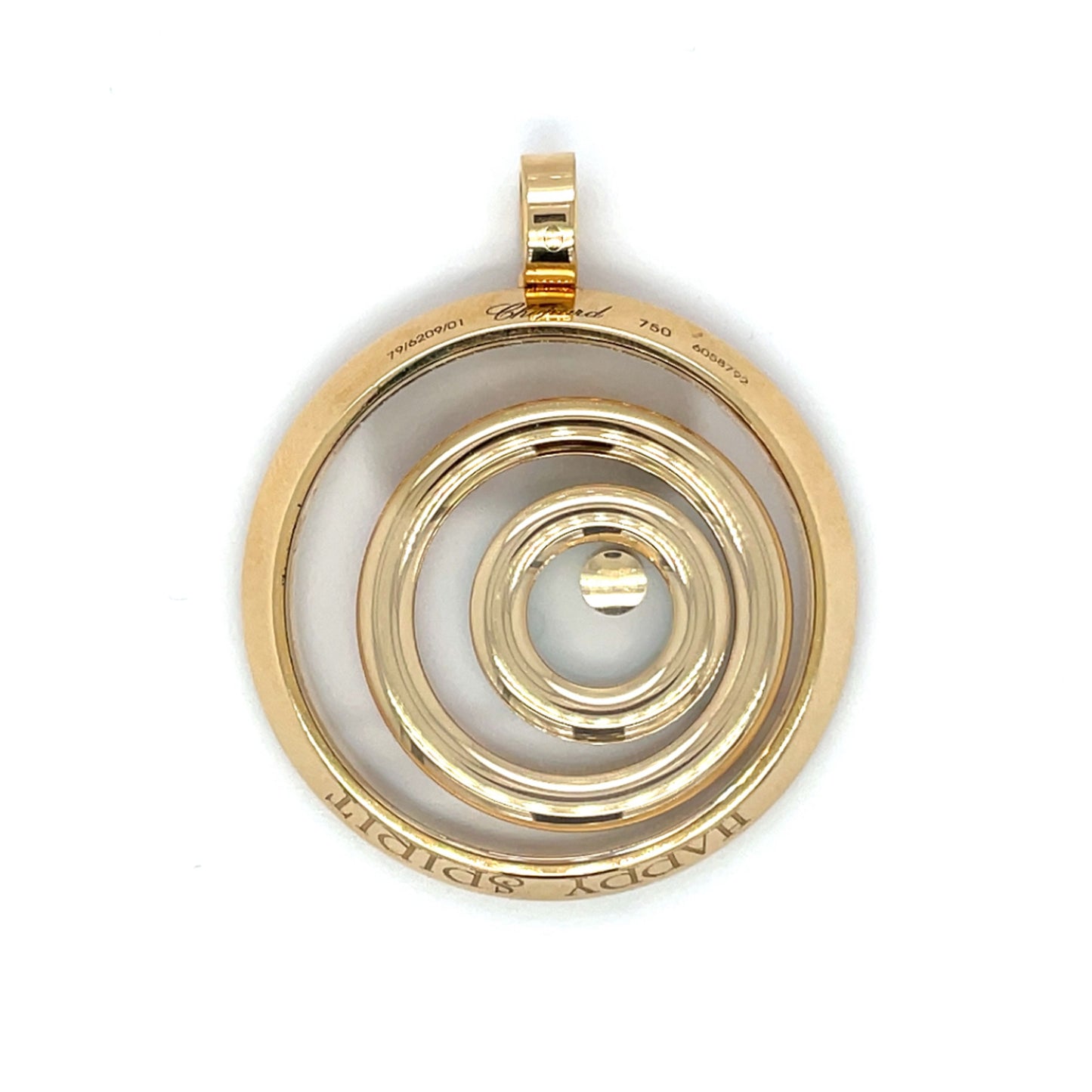 Yellow Gold Chopard "Happy Spirit" Enamel and Diamond Pendant