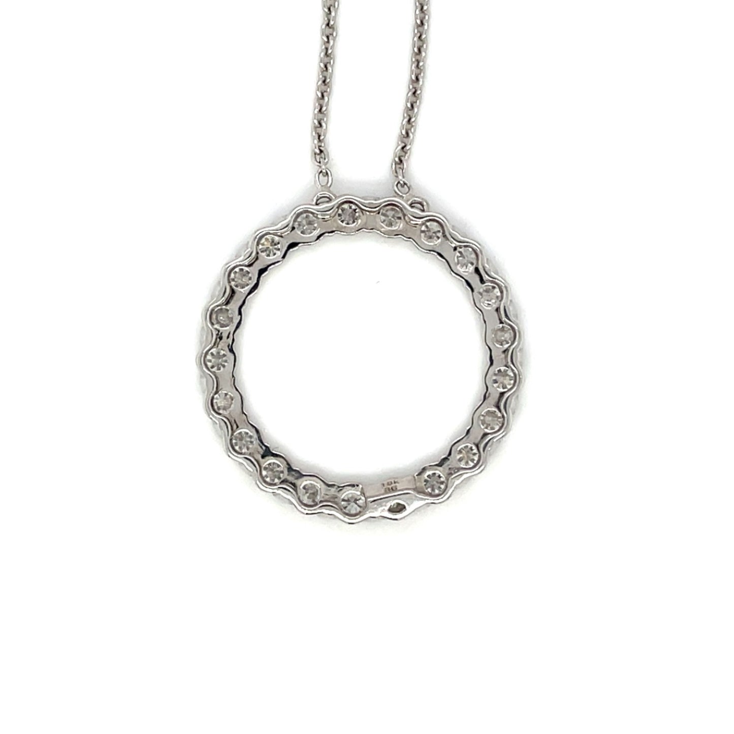 18ct White Gold Diamond Circle Pendant