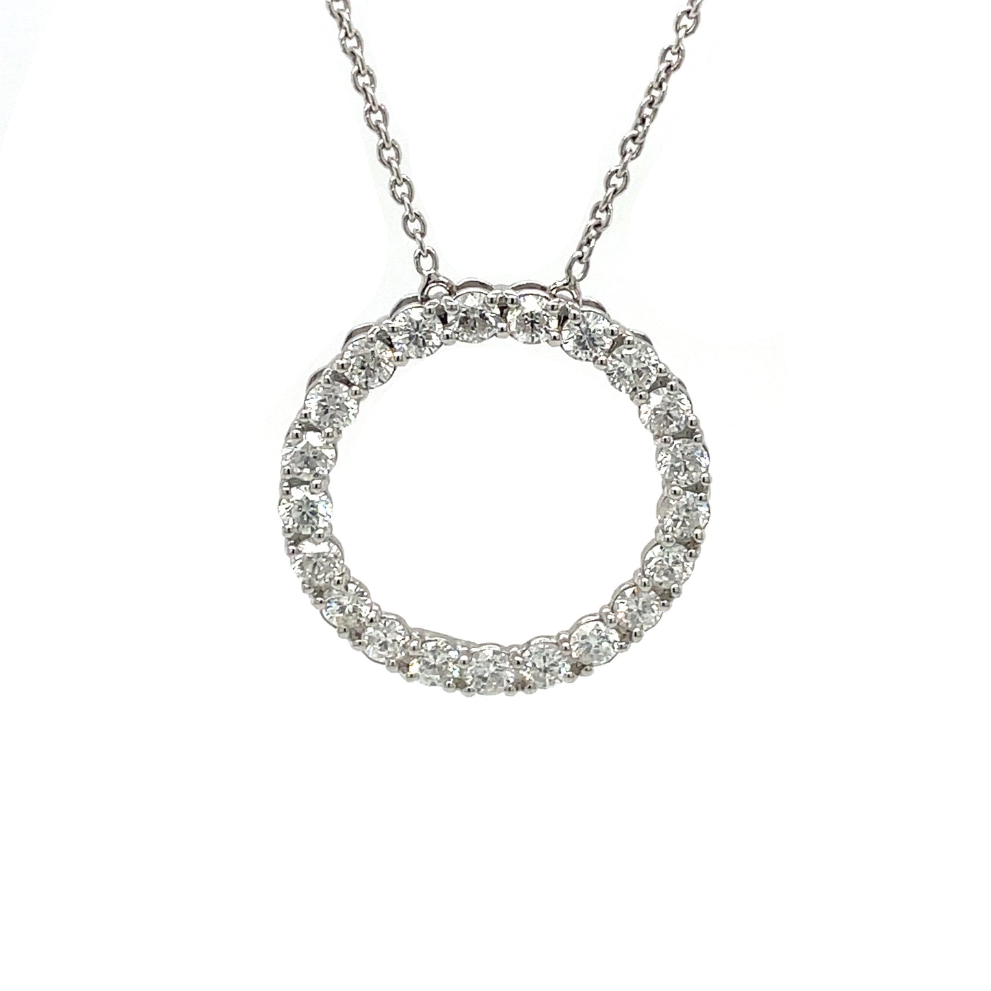 18ct White Gold Diamond Circle Pendant