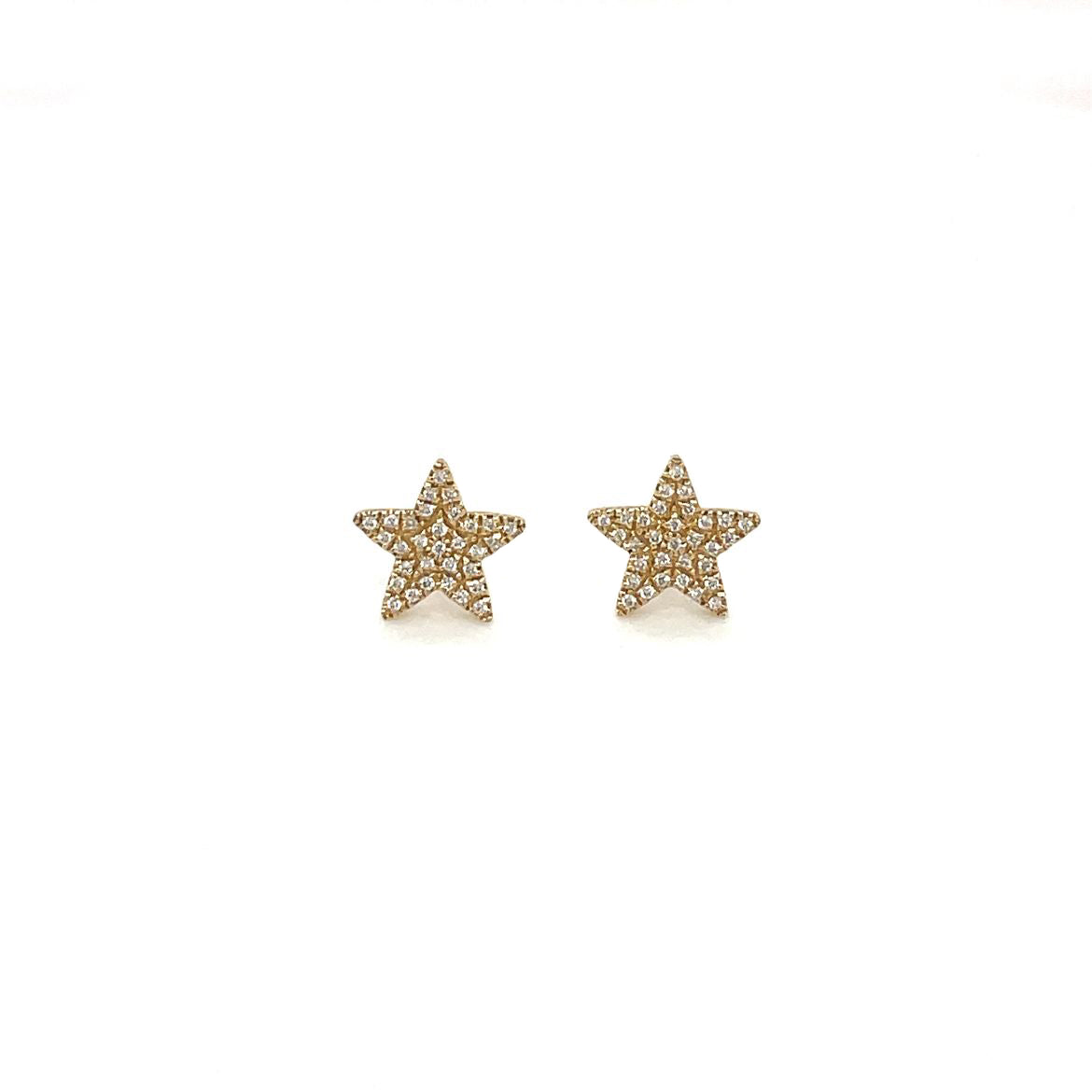 18ct Yellow Gold Diamond-Set Star Stud Earrings